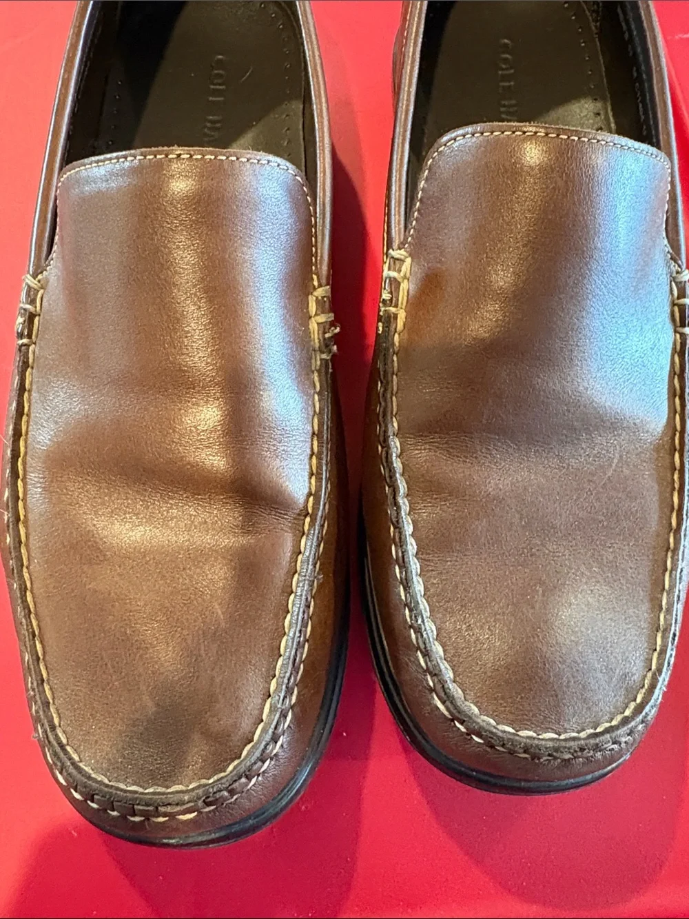 Cole Haan Men's Brown Leather Slip-On Loafers
